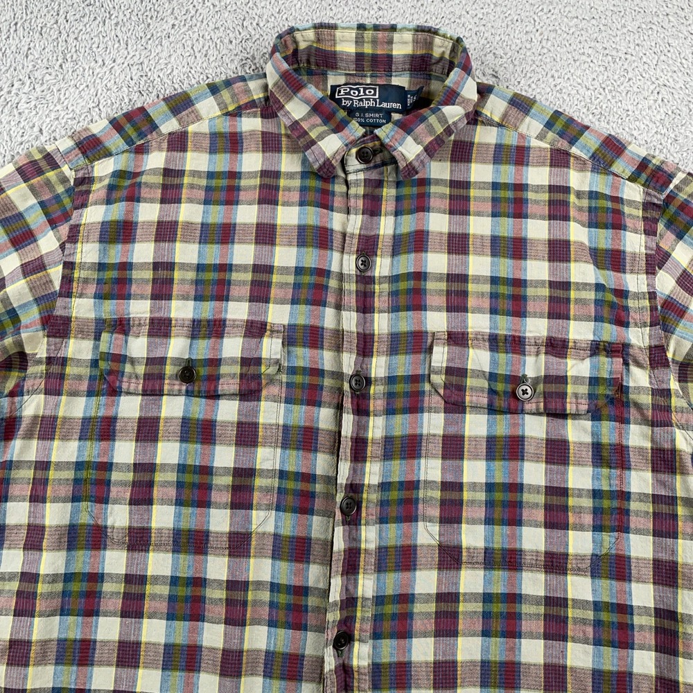 VTG Polo Ralph Lauren GI Shirt Mens Small Short Sleeve Lightweight Military
